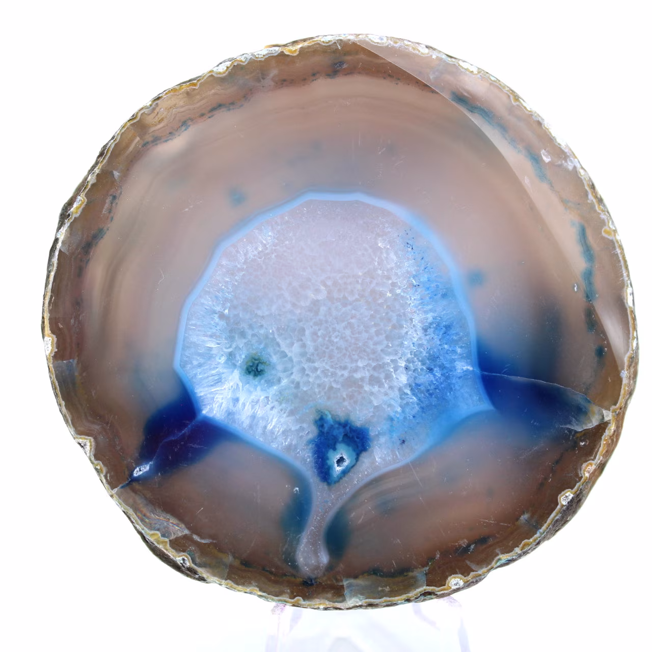 Fatia decorativa de ágata azul