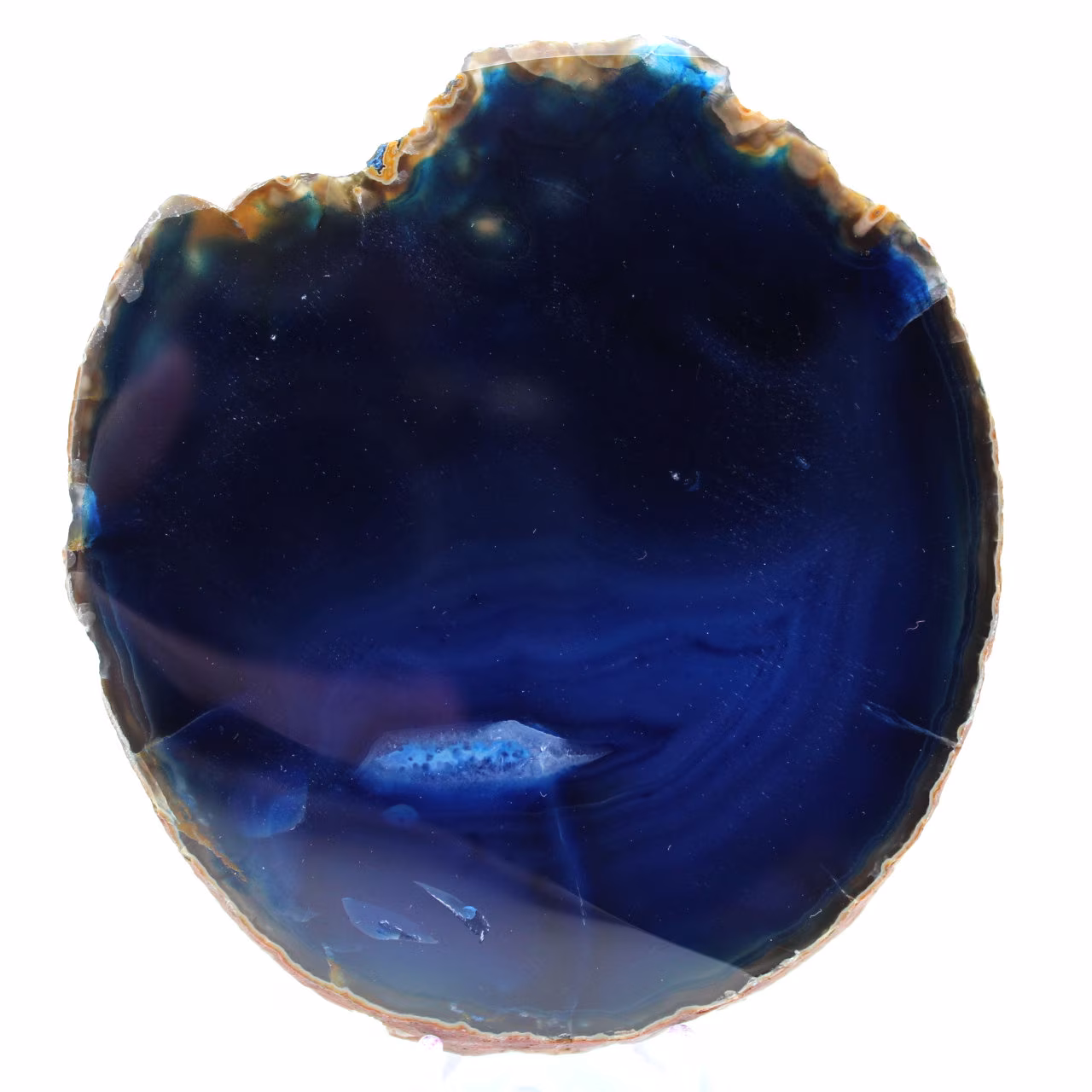 Fatia decorativa de ágata azul