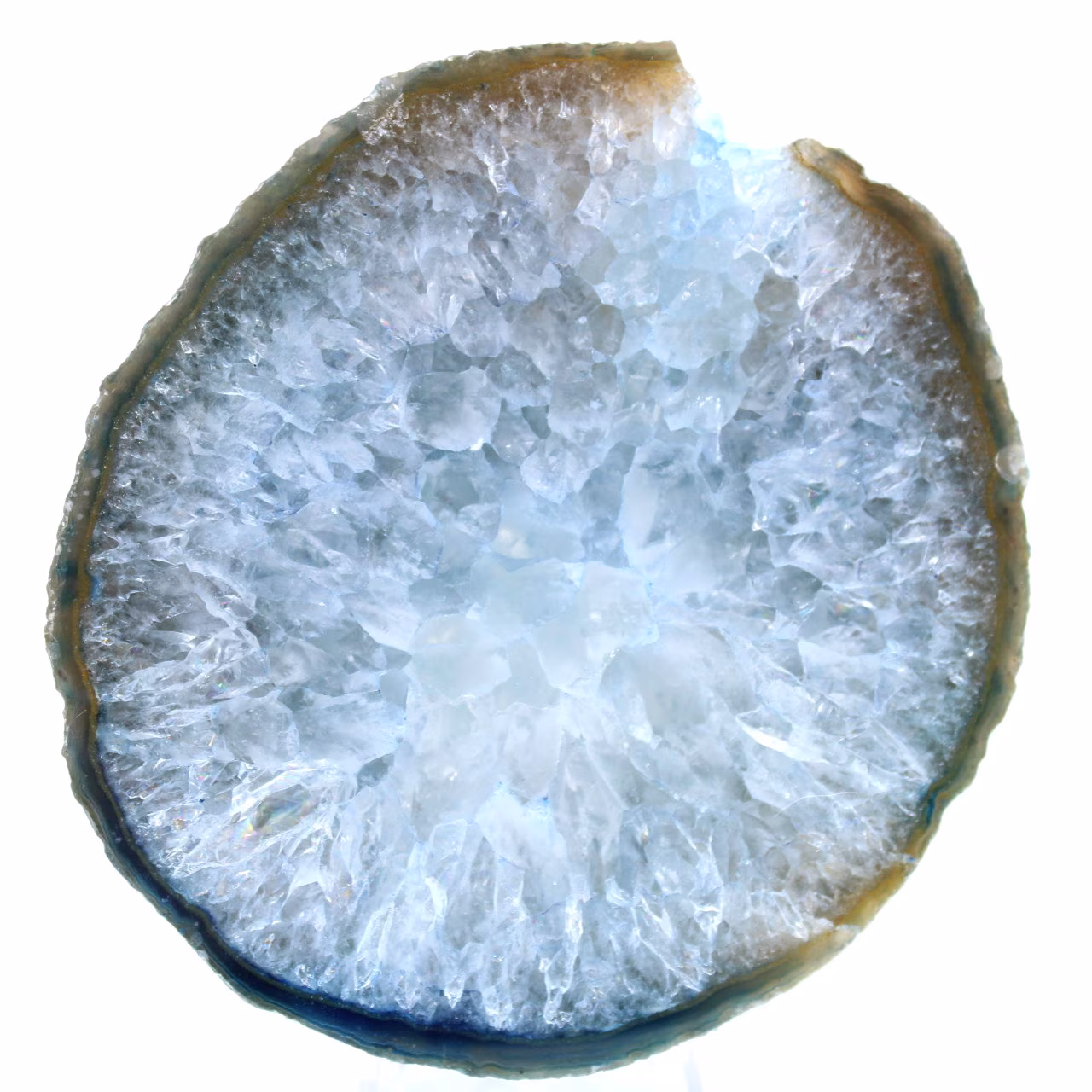 Fatia de ágata azul ornamental