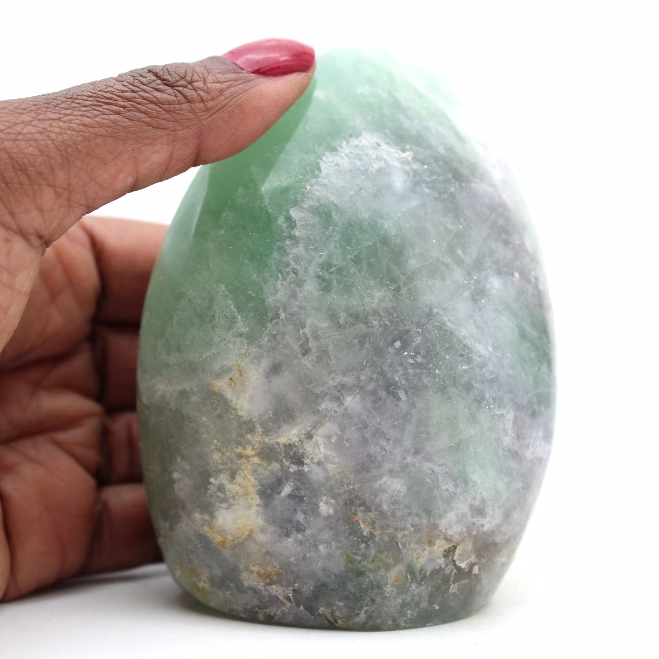 Pedra de fluorita verde polida