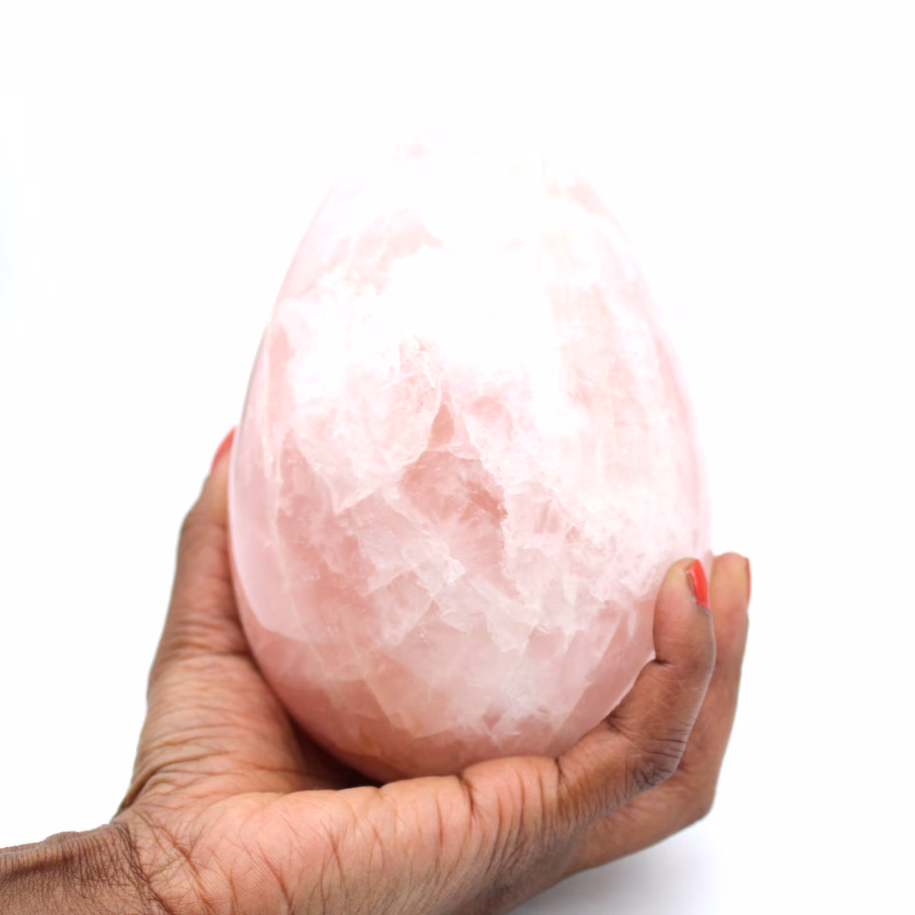 Ovo mineral de quartzo rosa