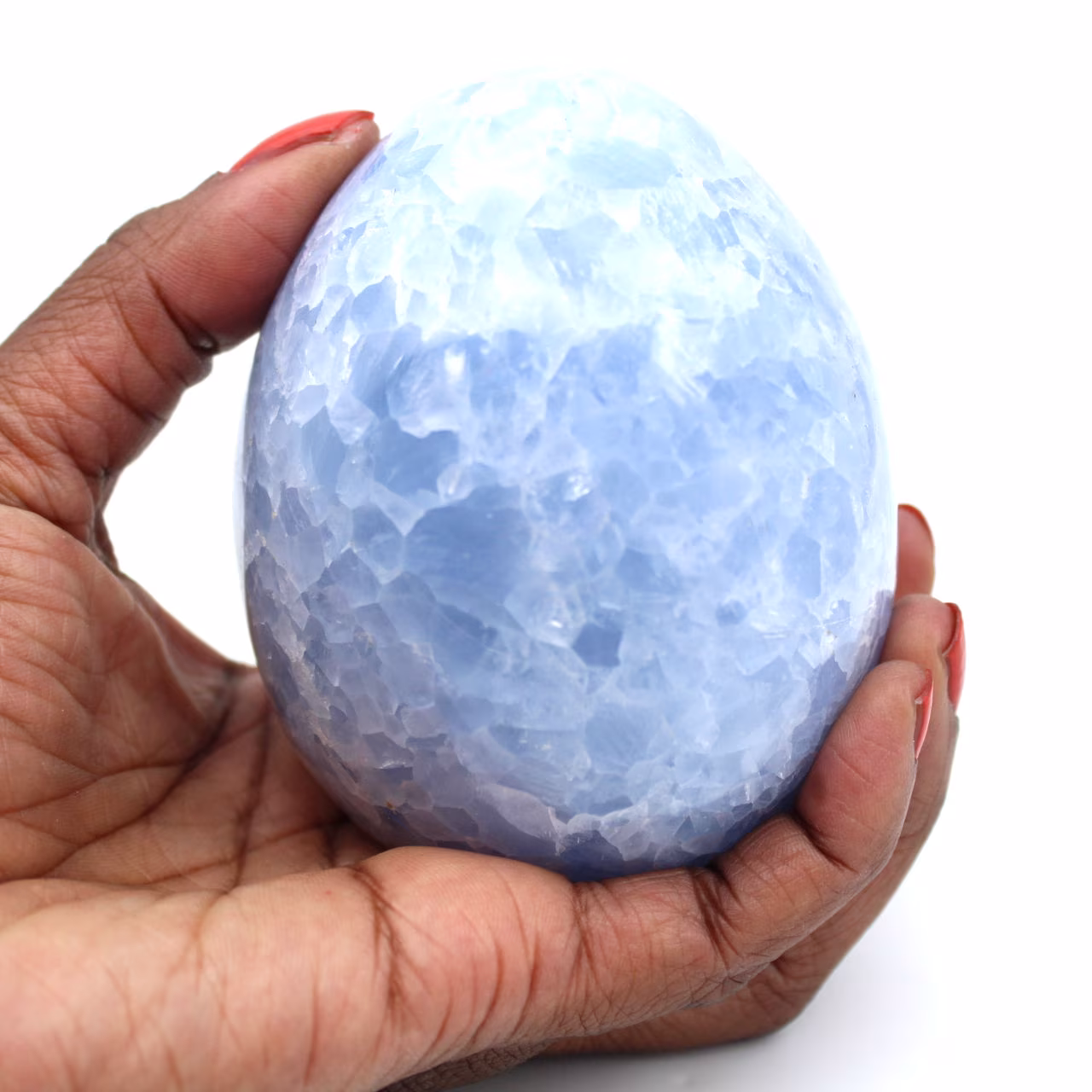 Ovo mineral de calcita azul