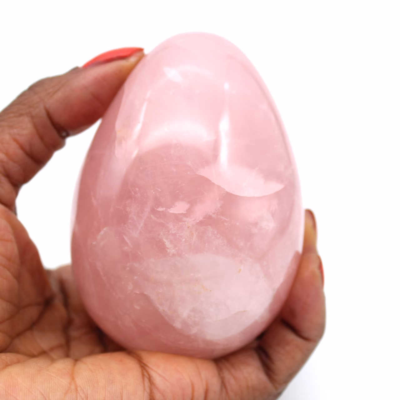 Ovo mineral de quartzo rosa