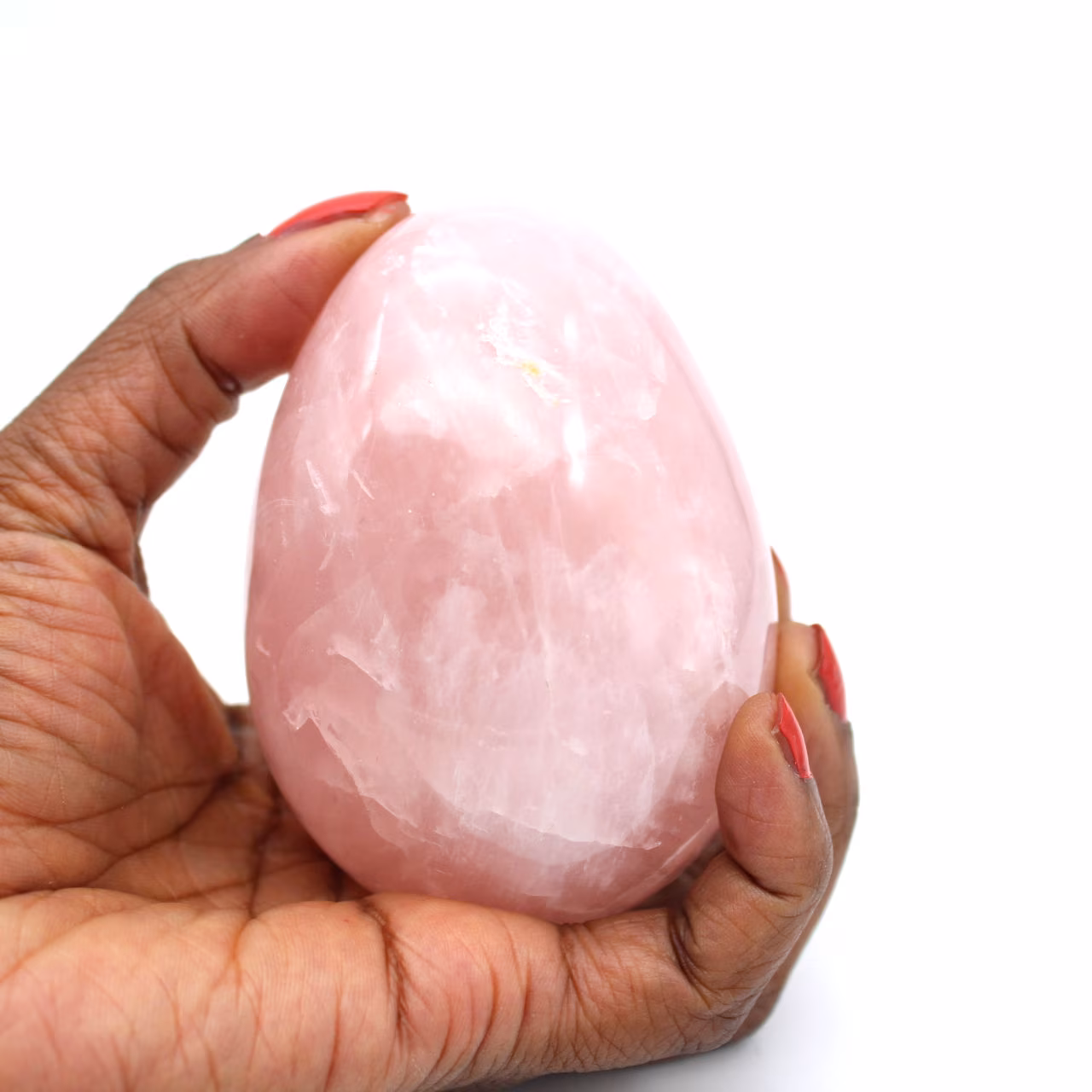 Ovo mineral de quartzo rosa