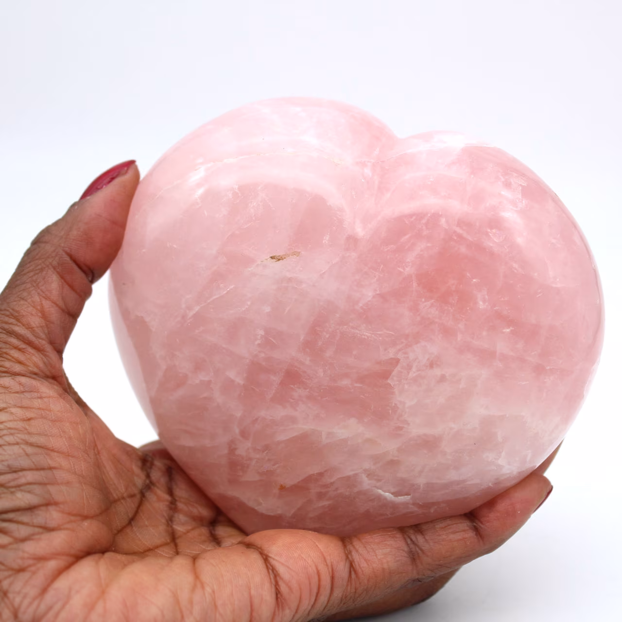 Coração de quartzo rosa