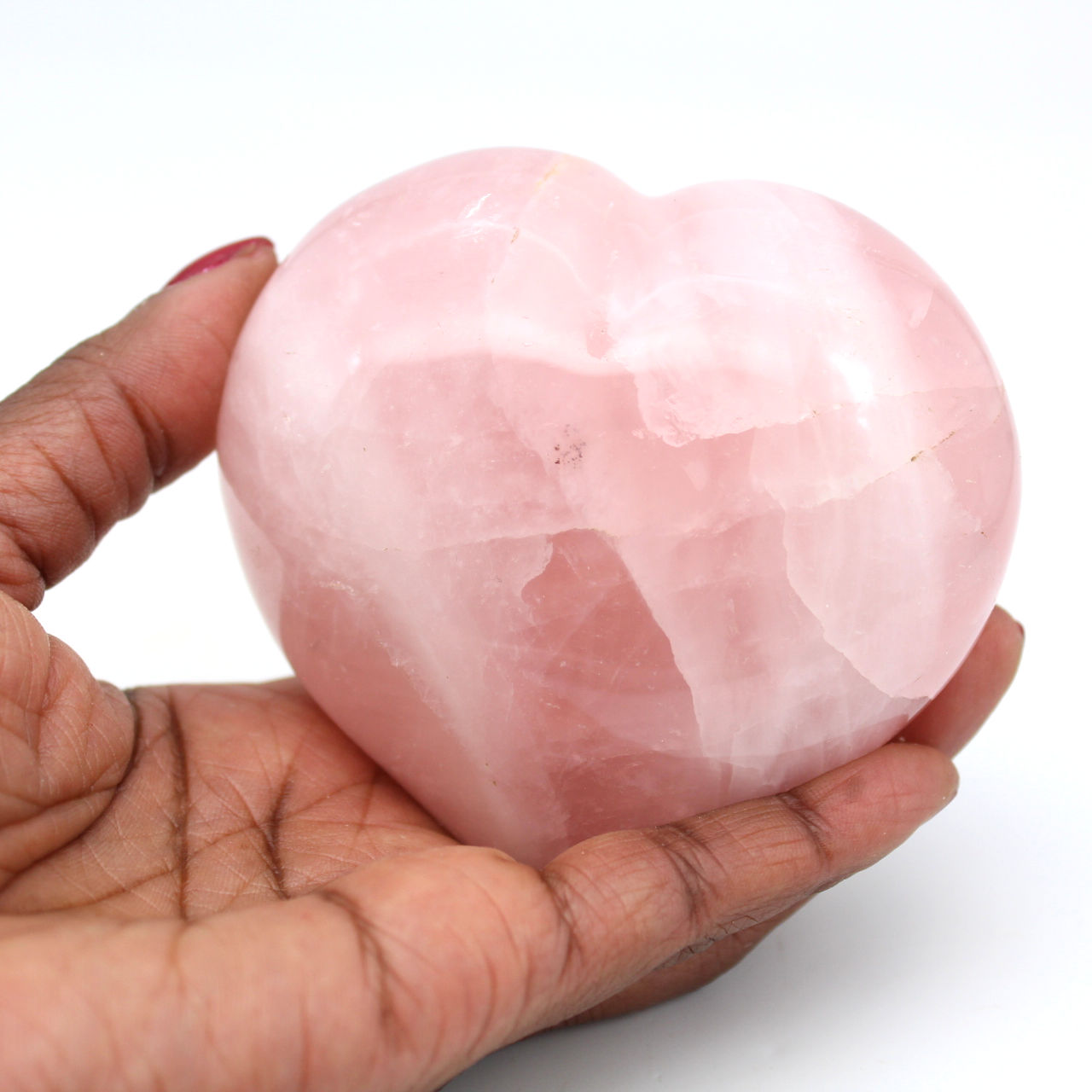 Coração de quartzo rosa