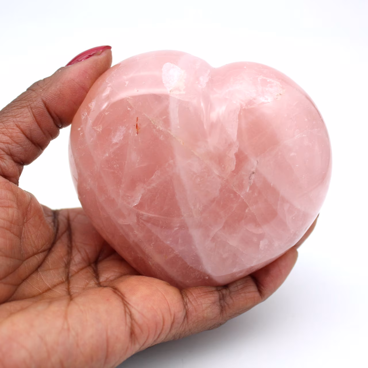 Coração de quartzo rosa