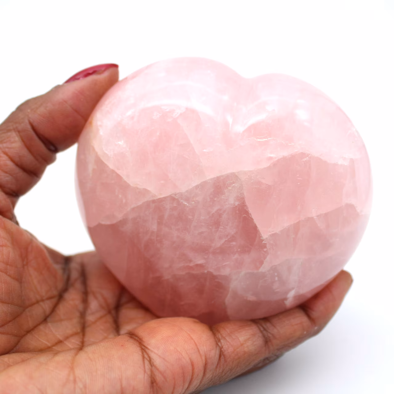 Coração de quartzo rosa
