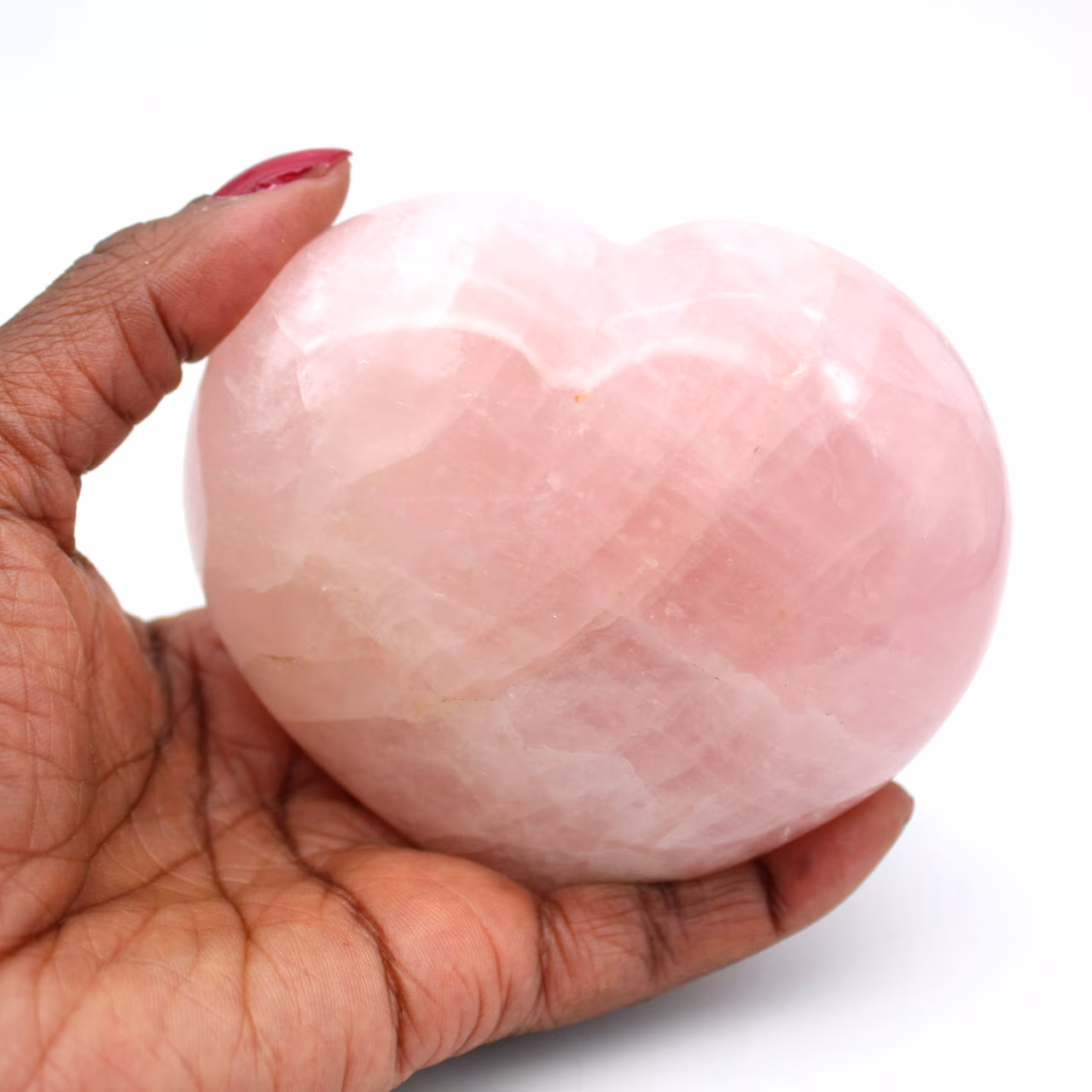Coração de quartzo rosa