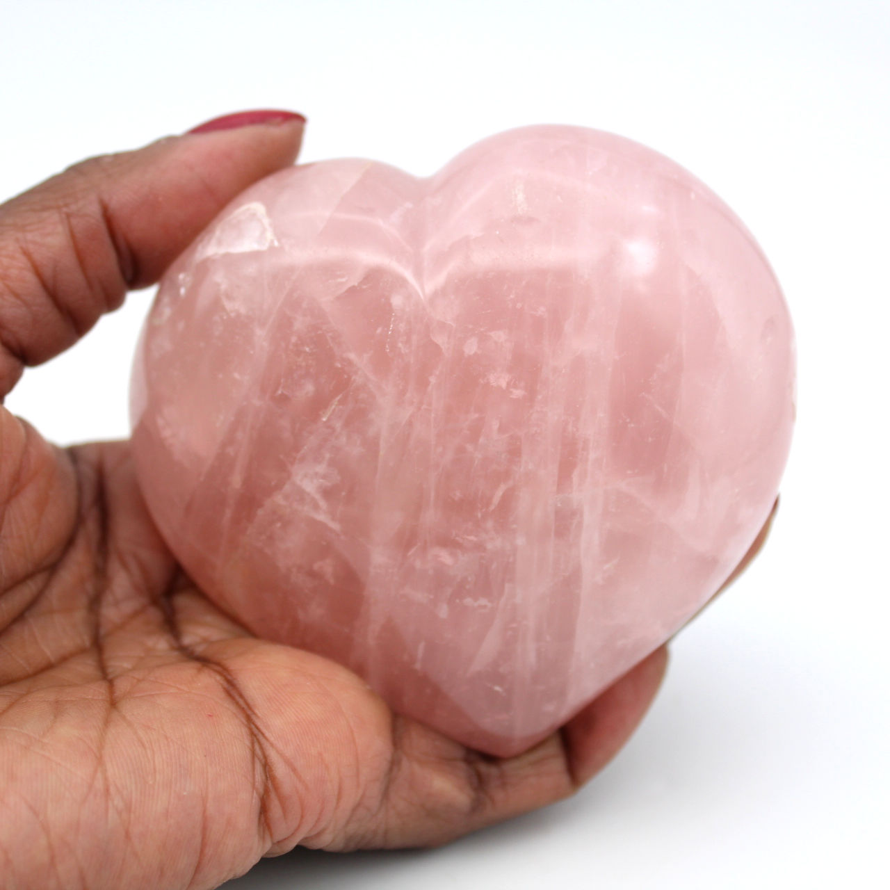 Coração de quartzo rosa