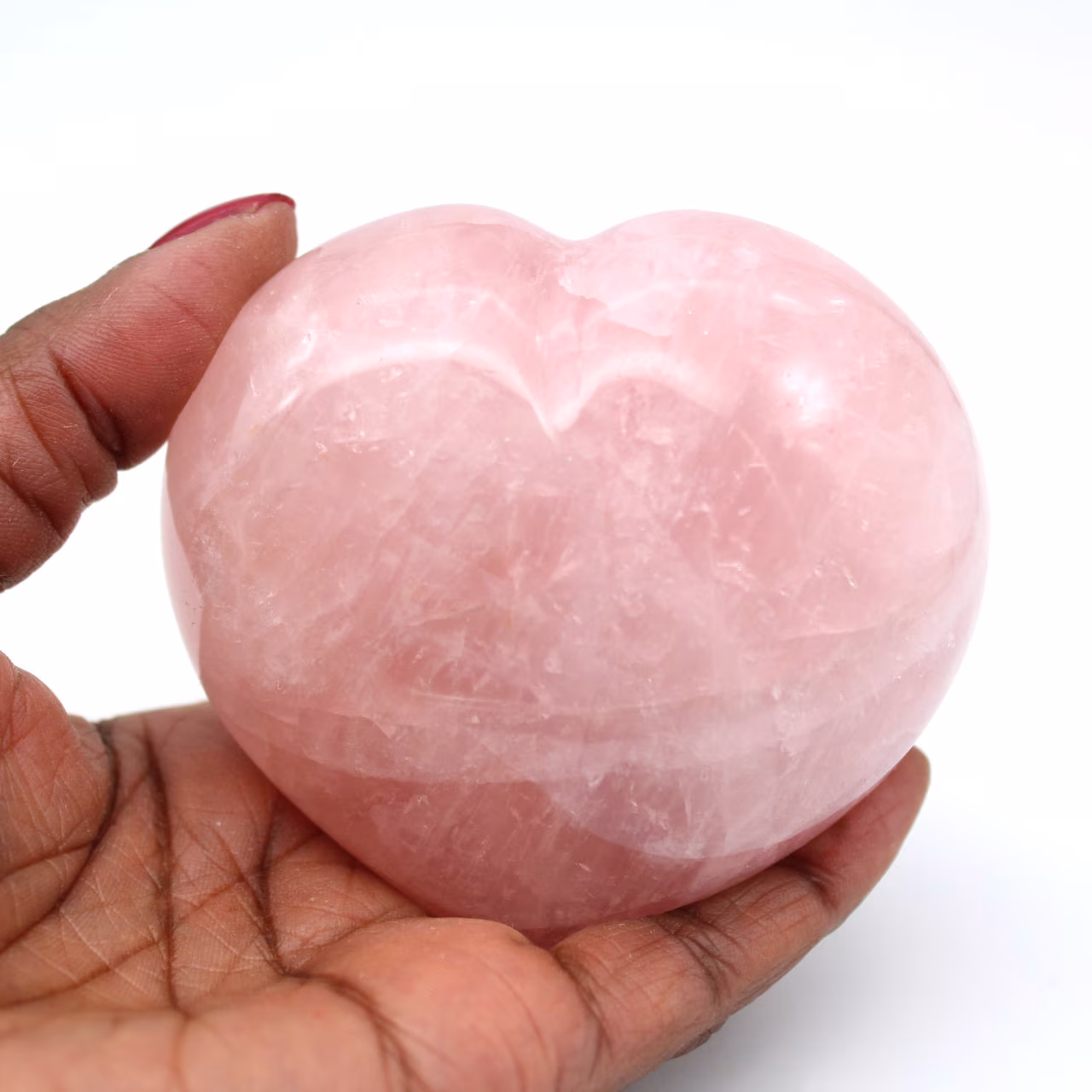 Coração de quartzo rosa