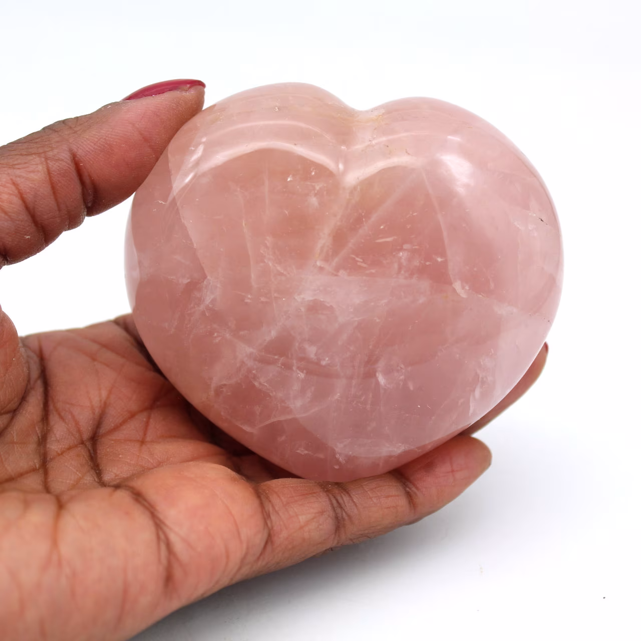 Coração de quartzo rosa