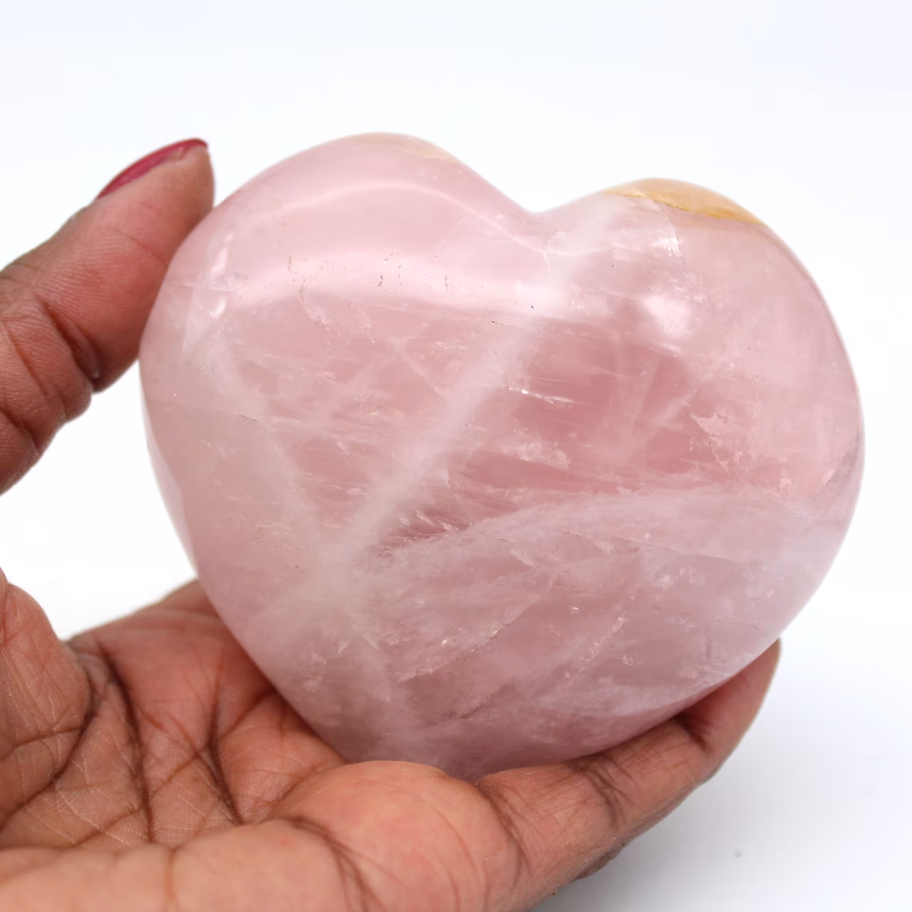 Coração de quartzo rosa