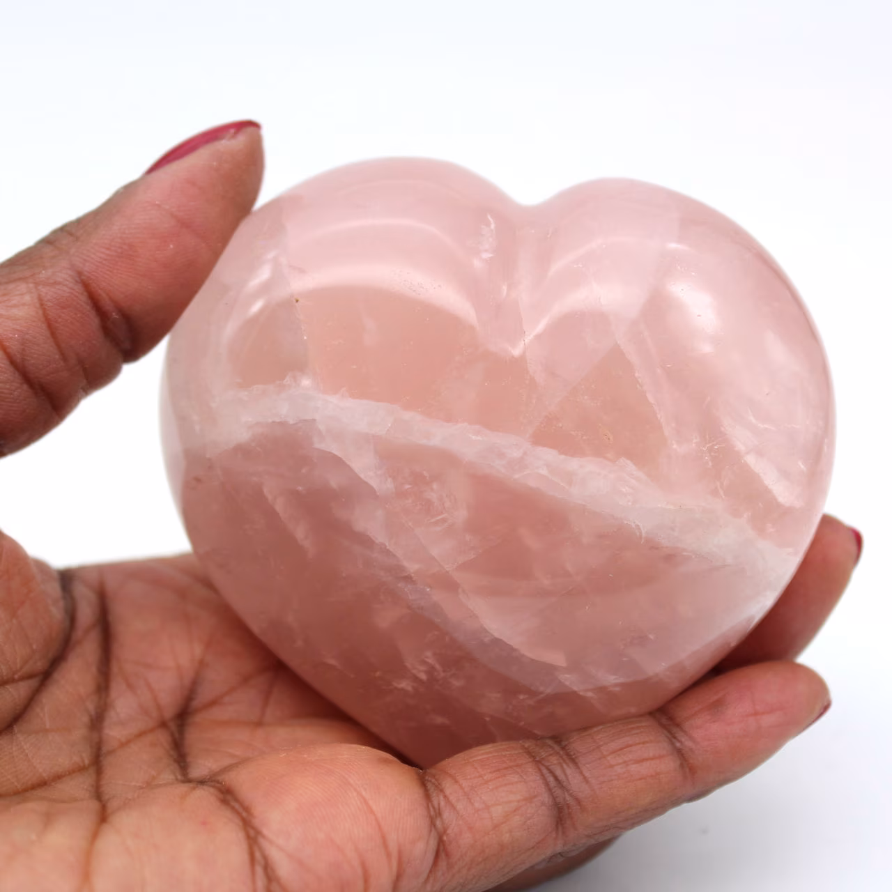 Coração de quartzo rosa