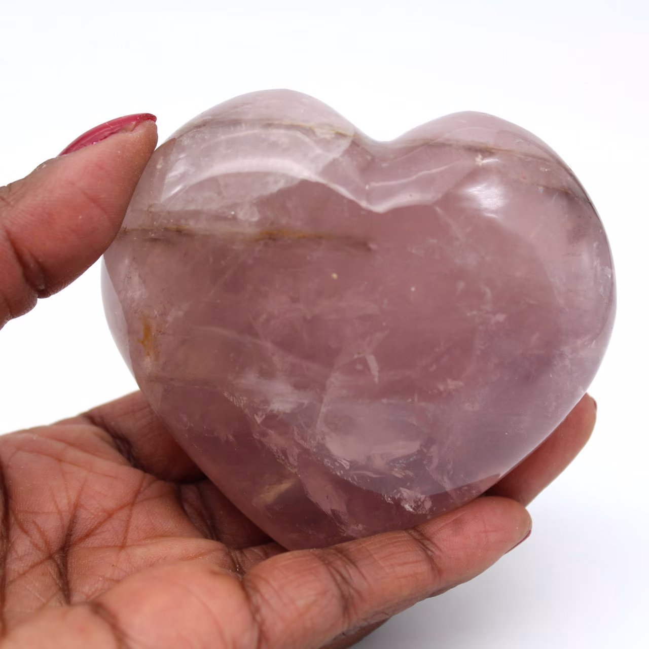 Coração de quartzo rosa