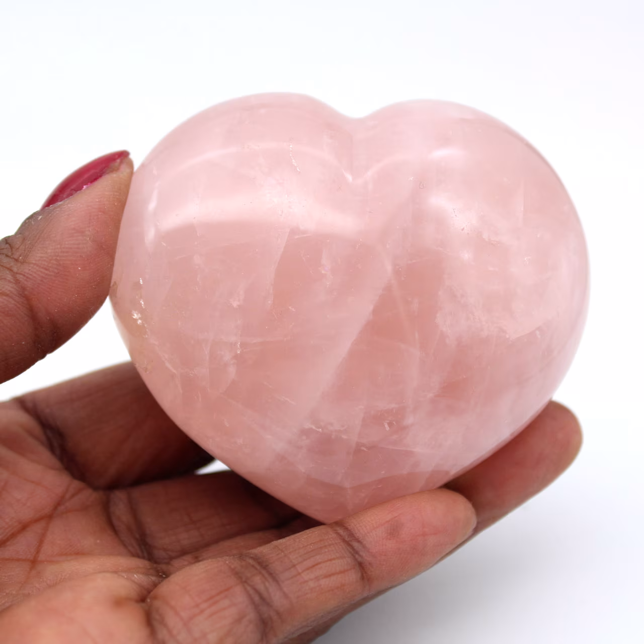 Coração de quartzo rosa