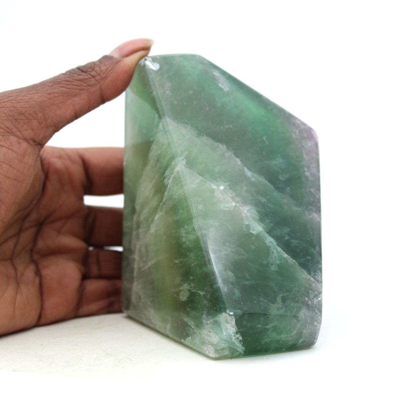 Bloco de octaedro de fluorita verde