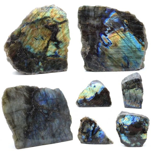 Labradorita com pedra ornamental lateral polida de Madagascar