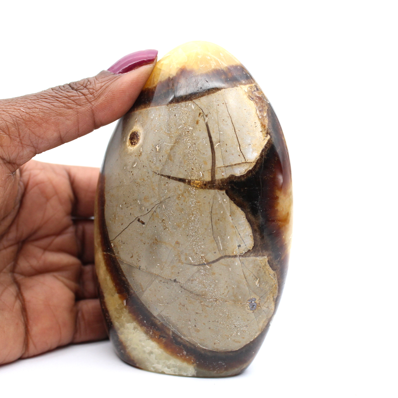 Pedra decorativa em septaria polida