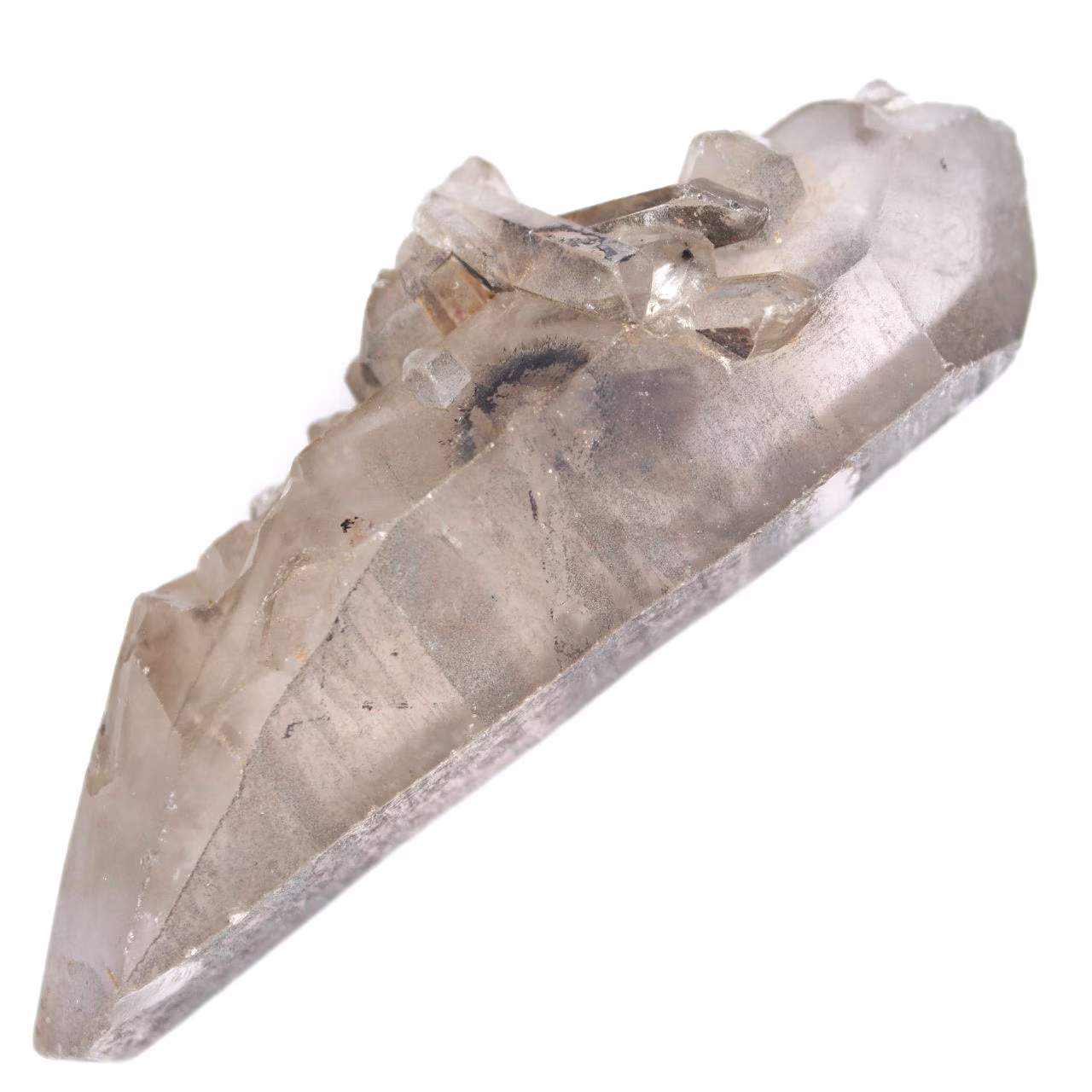 Cristal de quartzo fumê biterminado