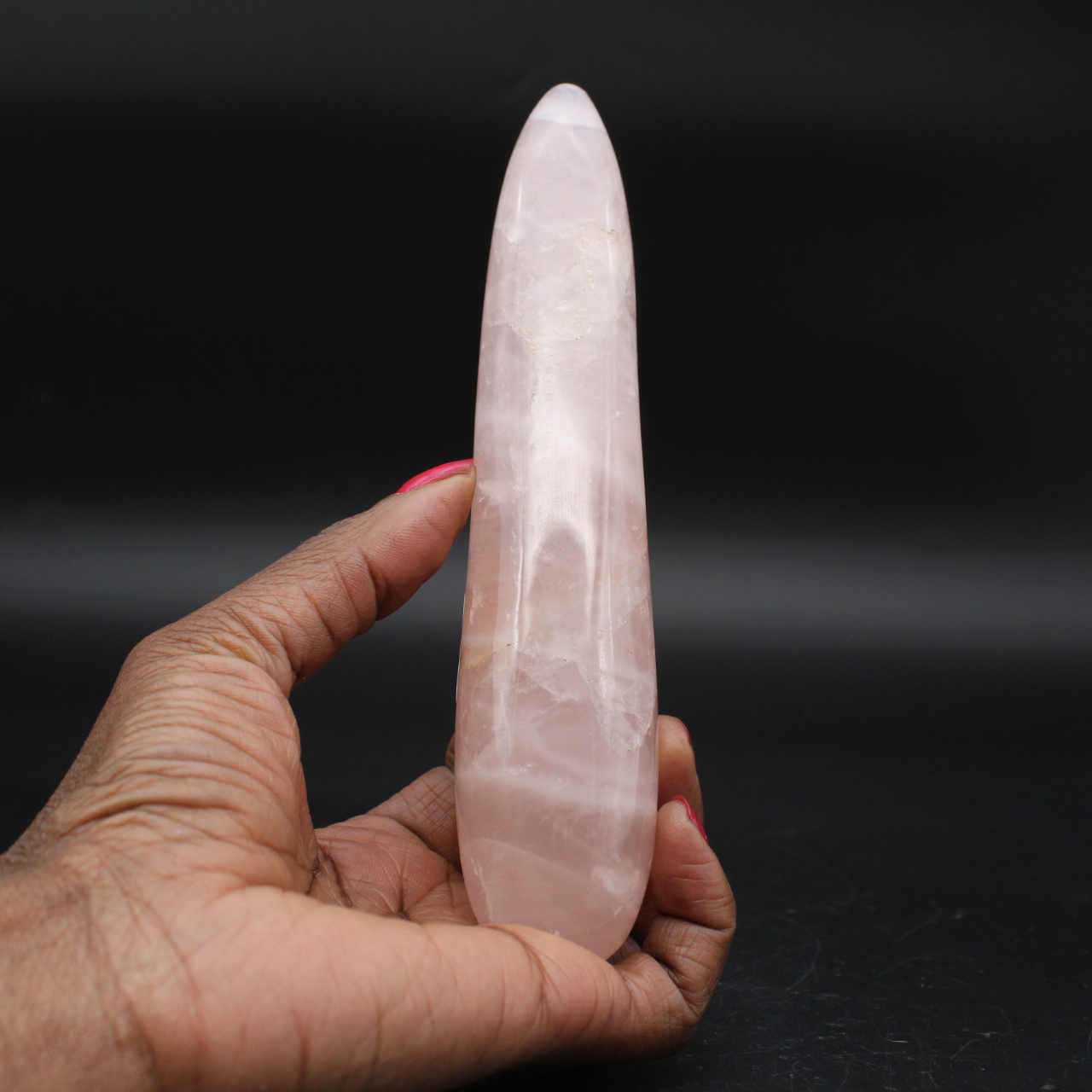 Vara de massagem de quartzo rosa