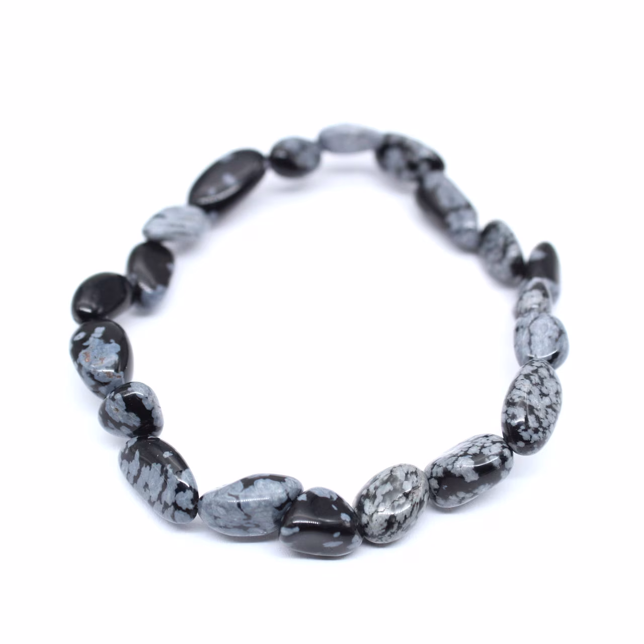 Pulseira de obsidiana de neve