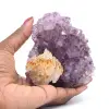 Drusa de ametista e calcita - 0