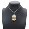 Pingente oval em jaspe estampado - 0