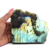 Labradorite decorativa natural meio crua - 0