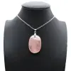 Pingente oval de quartzo rosa - 0