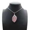 Pingente de folha de quartzo rosa - 0