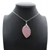 Pingente de folha de quartzo rosa - 1