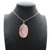 Pingente oval de quartzo rosa - 0