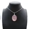 Pingente oval de quartzo rosa - 0