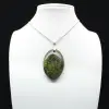 Ovale groene opaal hanger - 1