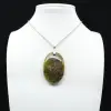 Ovale groene opaal hanger - 1