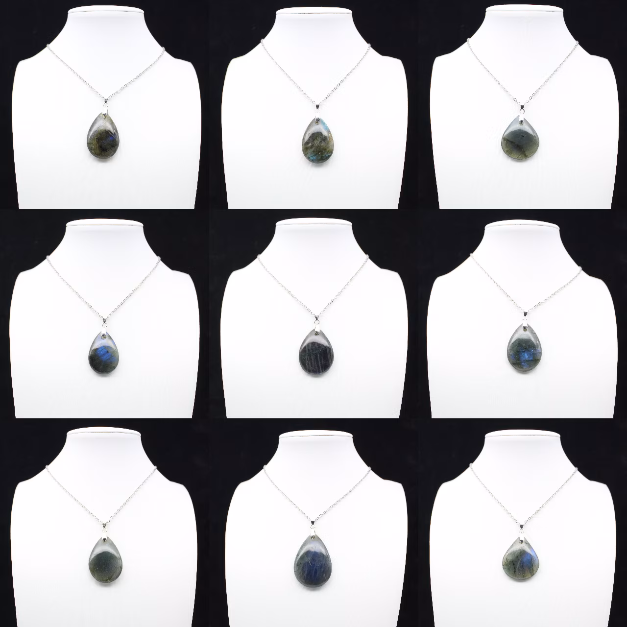 Pingente de gota de labradorite