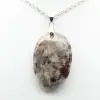 Pendente oval com inclusão de turmalina rosa - 2