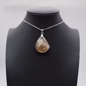 Pendente gota de ágata flor