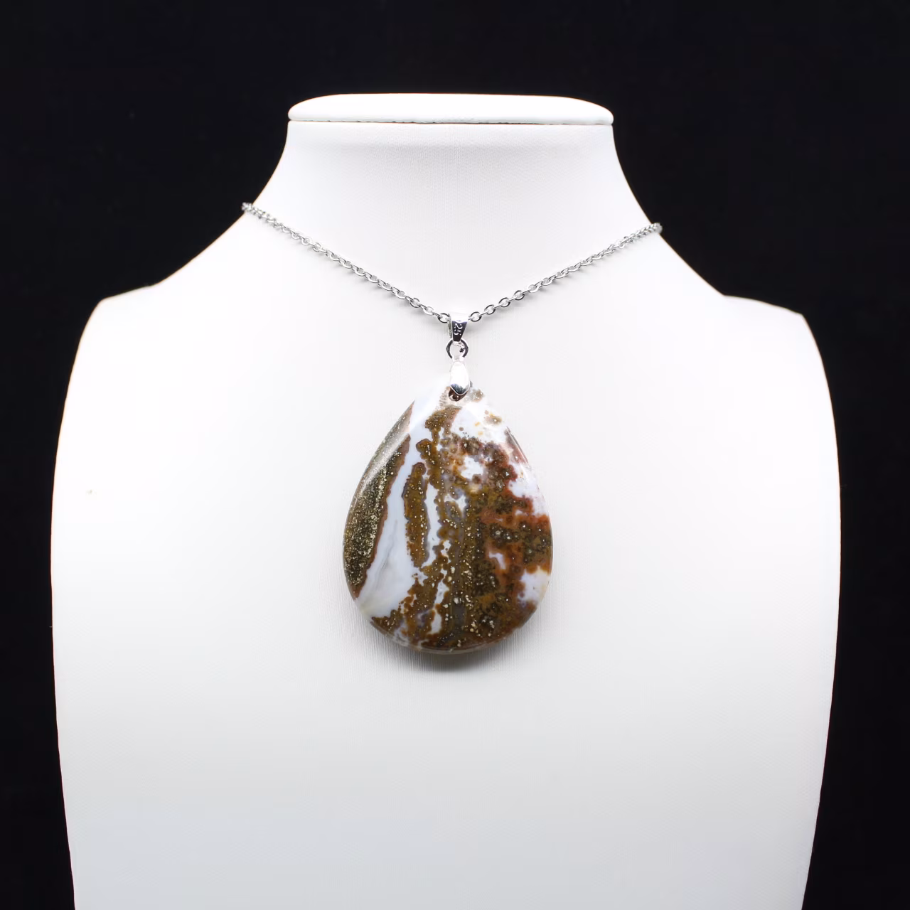 Pingente de gota de jaspe imperial