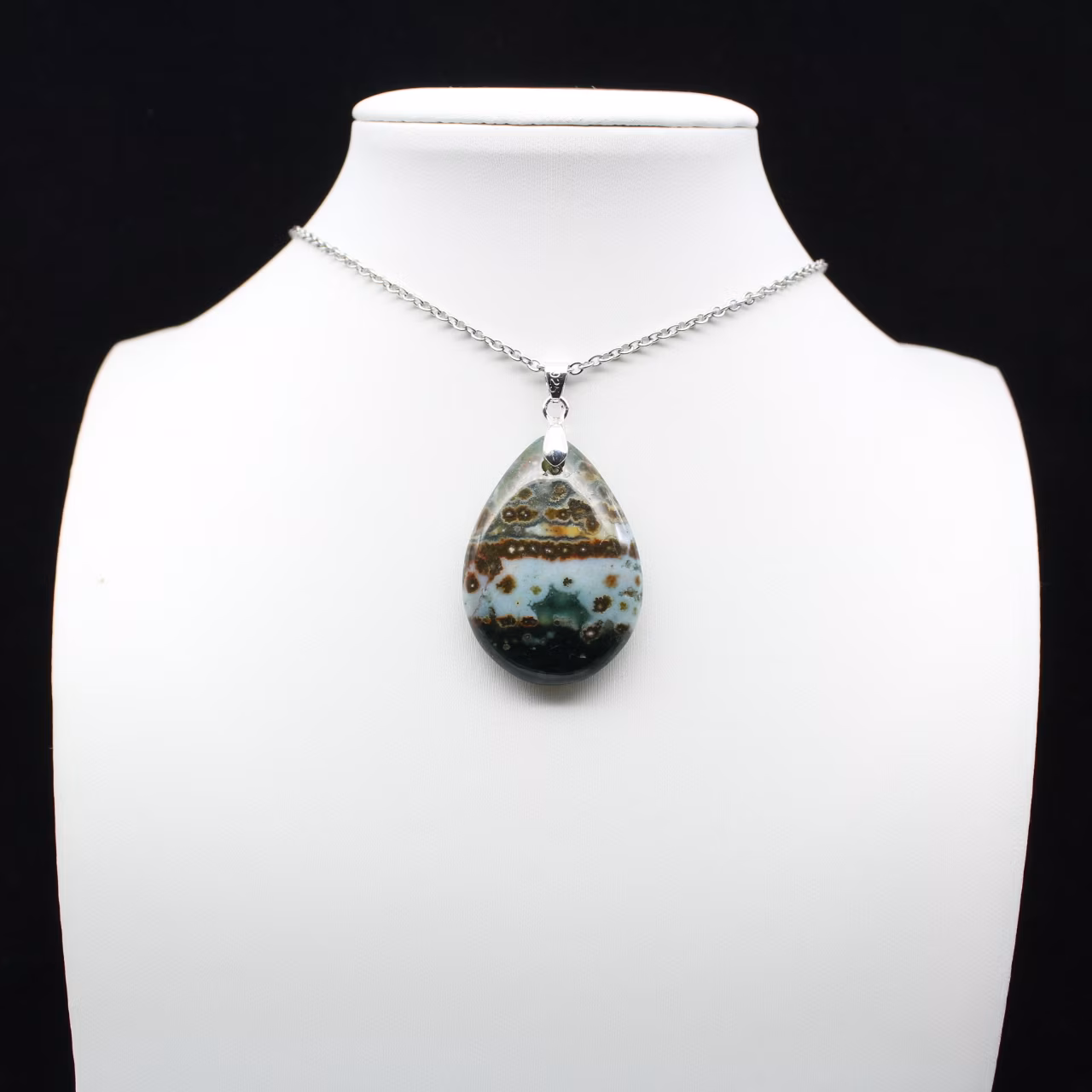 Pingente de gota de jaspe imperial