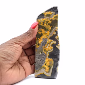 Jaspe Abelha: Pequena pedra polida colecionável