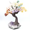 Árvore mineral com base de ametista e folhas feitas de vários minerais - 6