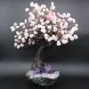 Árvore mineral com base de ametista e folhas de quartzo rosa - 3