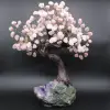Árvore mineral com base de ametista e folhas de quartzo rosa - 5