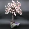 Árvore mineral com base de ametista e folhas de quartzo rosa - 7