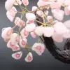 Árvore mineral com base de ametista e folhas de quartzo rosa - 11