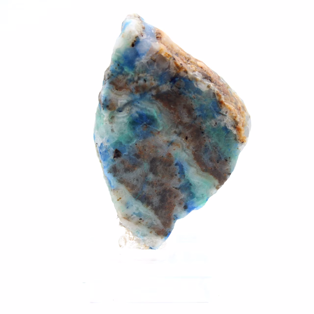 Fatia polida de azurita malaquita mineral bruto de qualidade