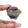 Fatia de fluorita e pirita para coleção mineral - 0