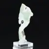 Fatia autêntica e polida de pedra de aragonita verde - 1